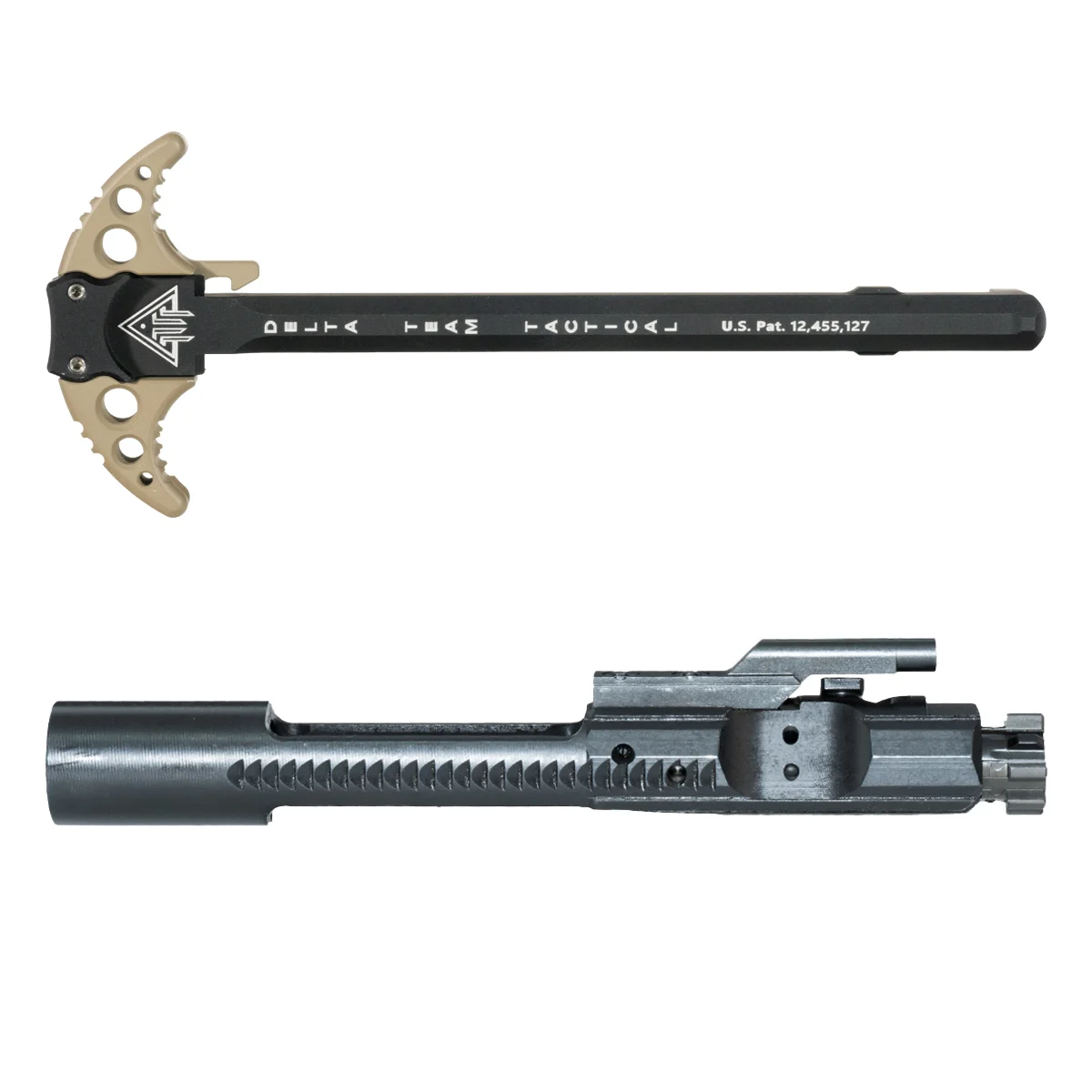 Delta Team Tactical FDE Batwing-X Ambidextrous Charging Handle w/ Extended Latches & US Tactical AR-15 6.5 Grendel / .338 ARC Nitride Bolt Carrier Group Bundle