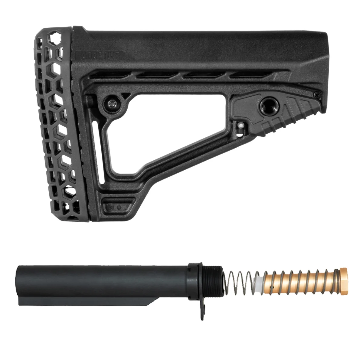 Adaptive Tactical ARKUS Adjustable Stock Kit with Mil-Spec 6-Position Buffer Tube, 3 oz. Buffer, Spring, End Plate & Castle Nut