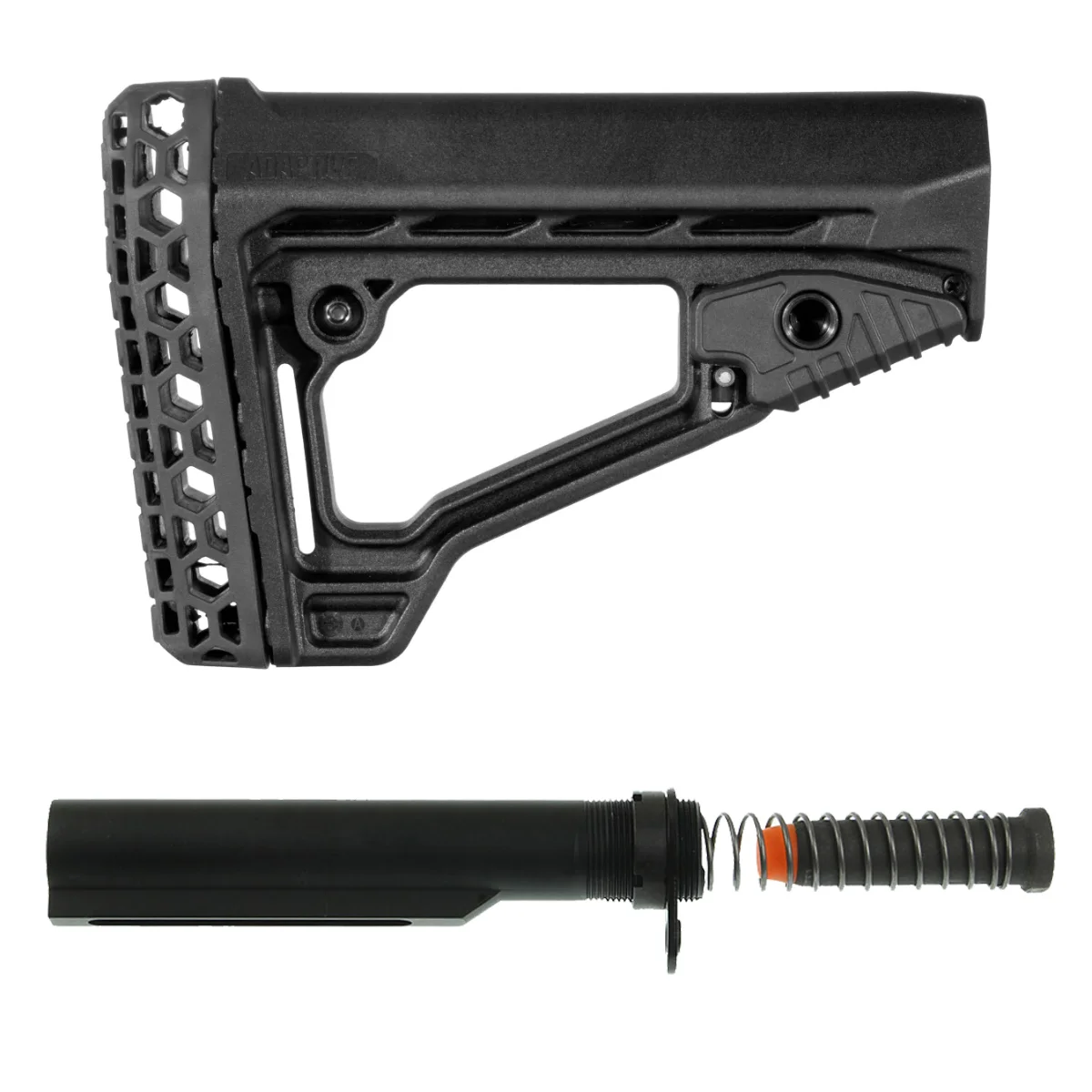 Adaptive Tactical ARKUS Adjustable Stock Kit with Mil-Spec 6-Position Buffer Tube, 9mm Buffer, Spring, End Plate & Castle Nut