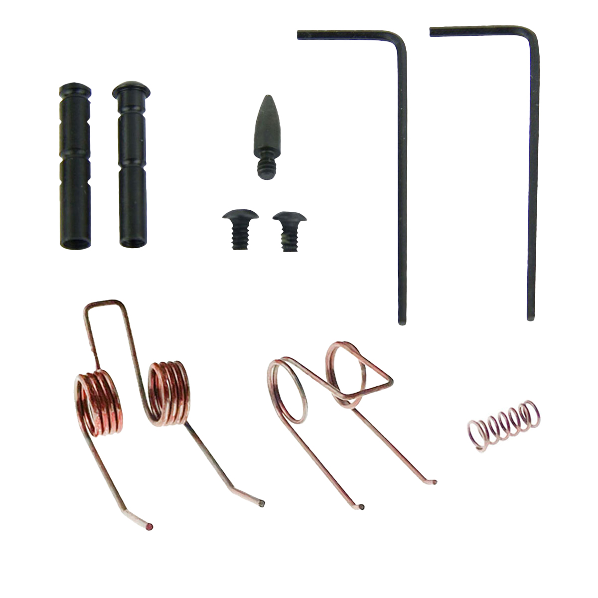 Upgrade Kit: AR-15/AR-10 Reduced Power Trigger Spring Kit + 2 Anti Walk AR-15/M16 Receiver Pins