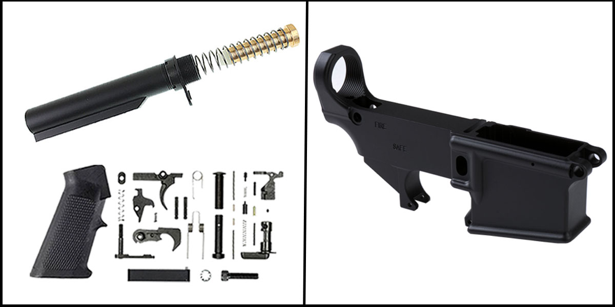 Finish Your Lower Kit: Davidson Defense AR-15 Forged 80% Lower Blank With Black Anodization + Recoil Technologies AR-15 Mil-Spec Lower Parts Kit + Recoil Technologies Mil-Spec Heavy-Duty 6-Position Buffer Kit
