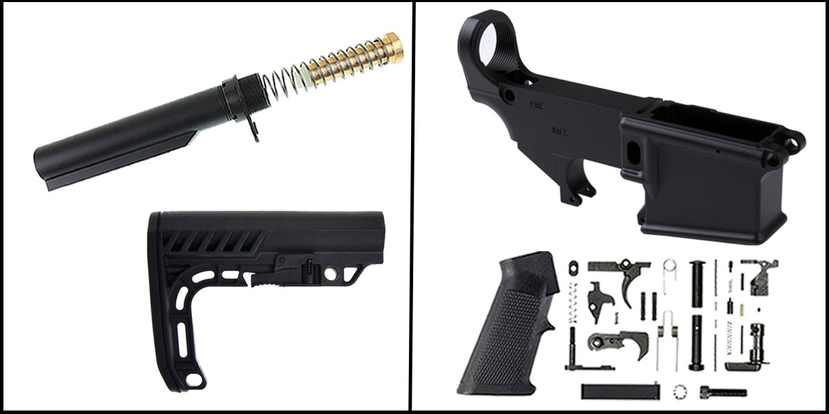 Finish Your Lower Kit: Davidson Defense AR-15 Forged 80% Lower Blank + Recoil Technologies AR-15 Lower Parts Kit + Recoil Technologies 6-Position Buffer Kit + Gauntlet Arms AR-15 Stock