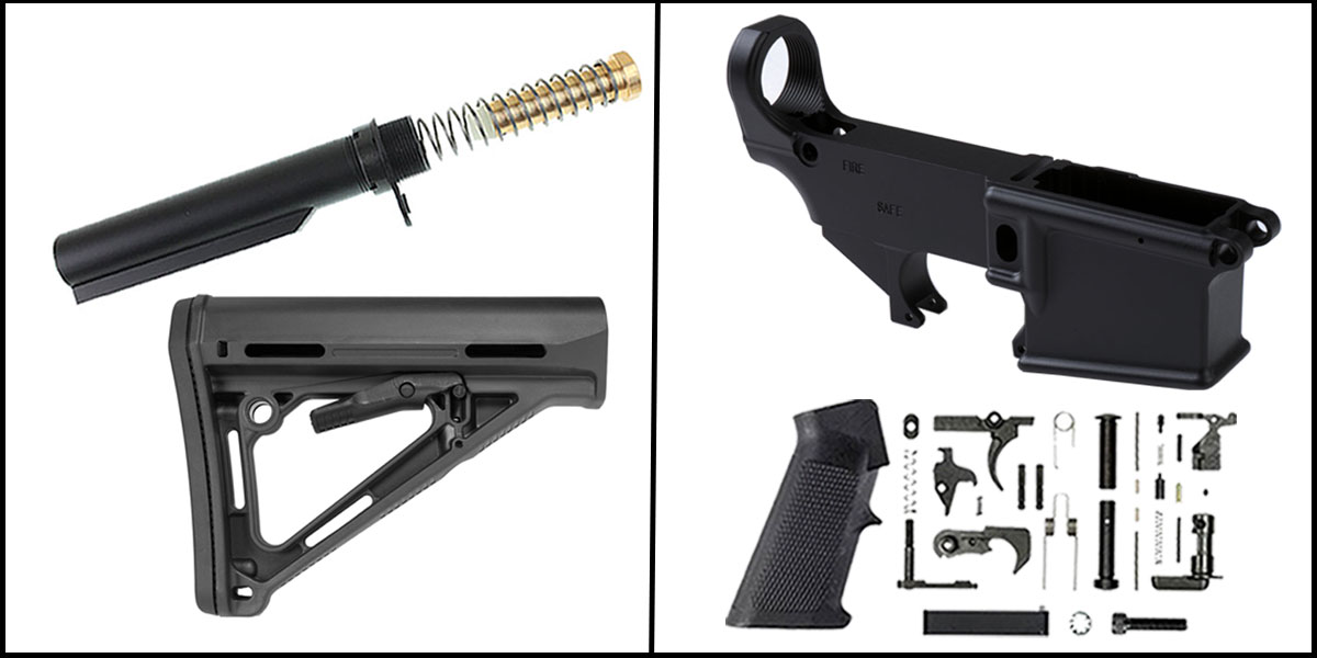Finish Your Lower Kit: Davidson Defense AR-15 80% Lower Blank + Recoil Technologies LPK + Recoil Technologies Buffer Kit + Gauntlet Arms AR-15 