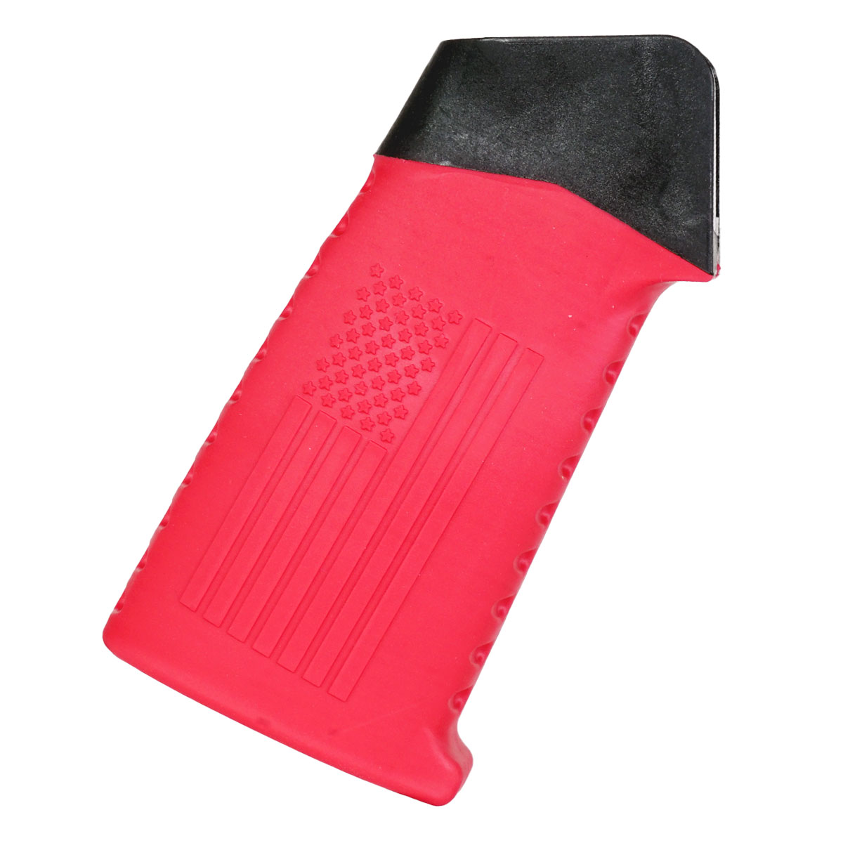 Team Accessories Corp AR15 Grip Window Grip Straight Top Flag/Ribbed Red