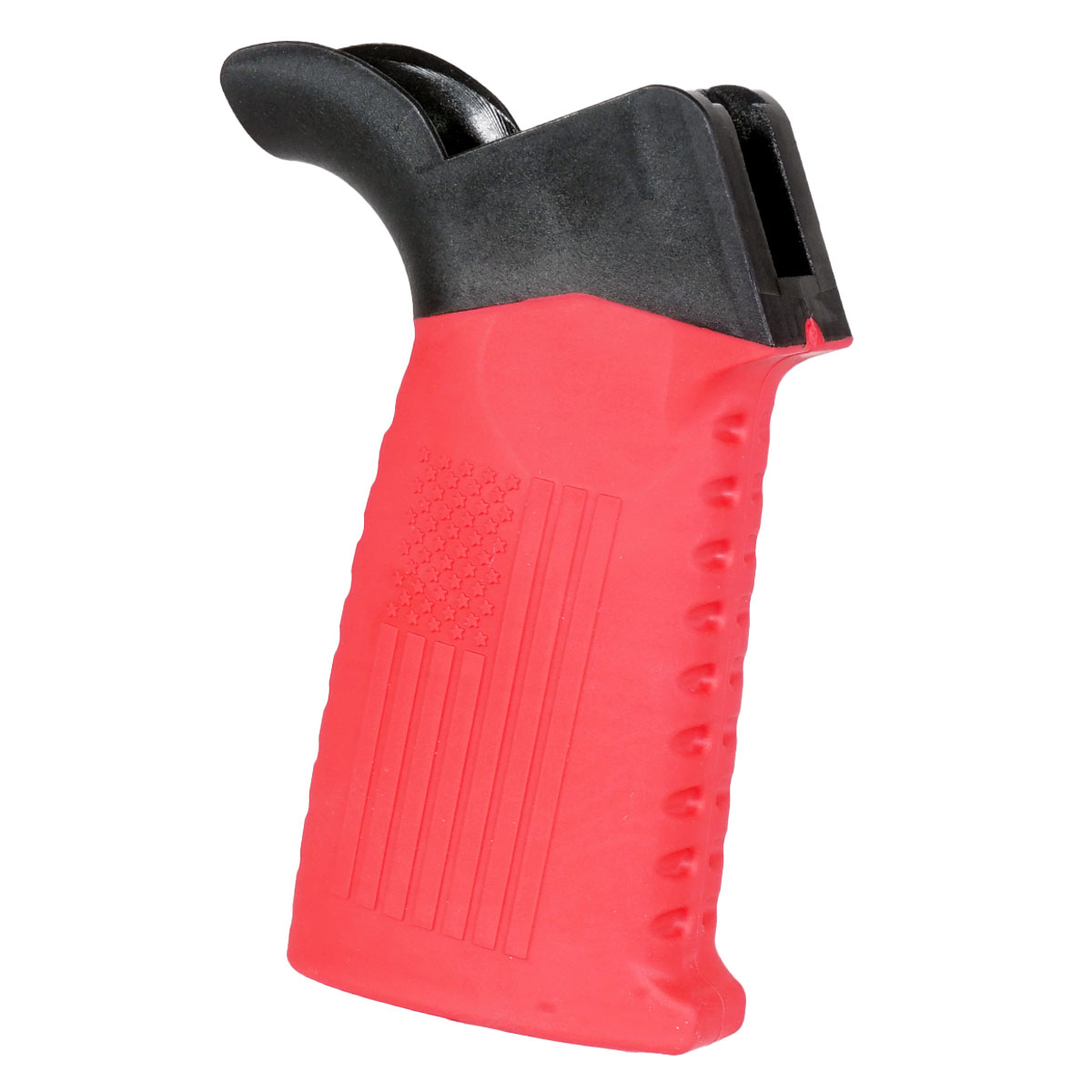 Team Accessories Corp AR15 Grip Window Grip Flared Flag/Ribbed Red