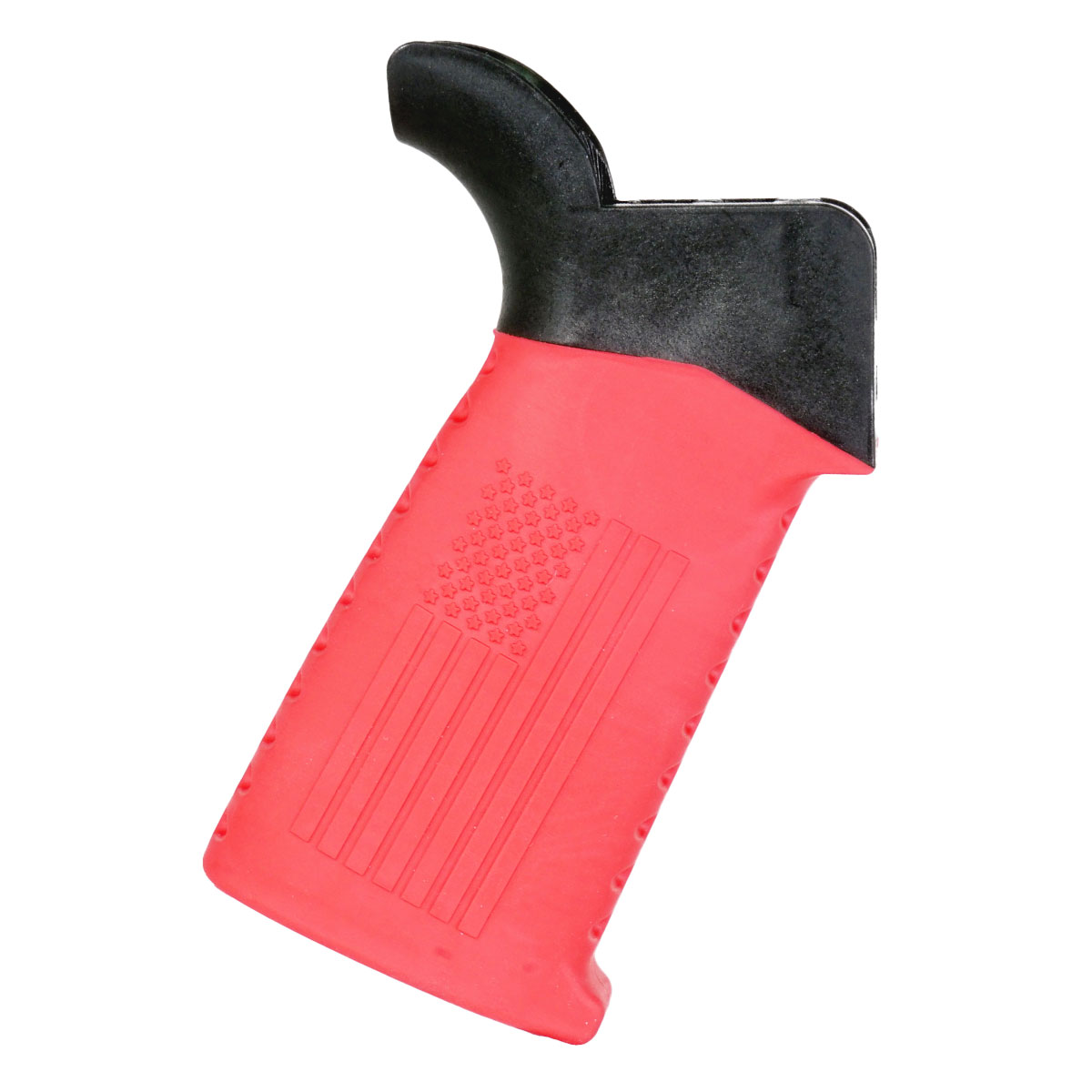 Team Accessories Corp AR15 Grip Window Grip Flared Flag/Ribbed Red