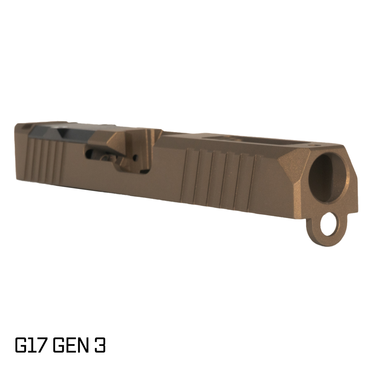 Stiffler MFG G17 Gen 1-3 Compatible Turbo Slide, RMR Cut, Burnt Bronze Cerakote, Stripped with Cover Plate
