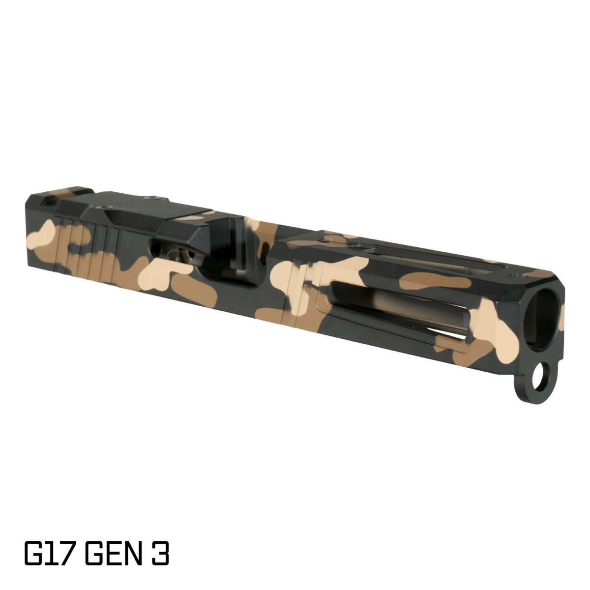 Stiffler MFG Viper Glock 17 Compatible Stripped Slide, Dark Camo Cerakote, RMR Cut, Gen 1-3 Compatible