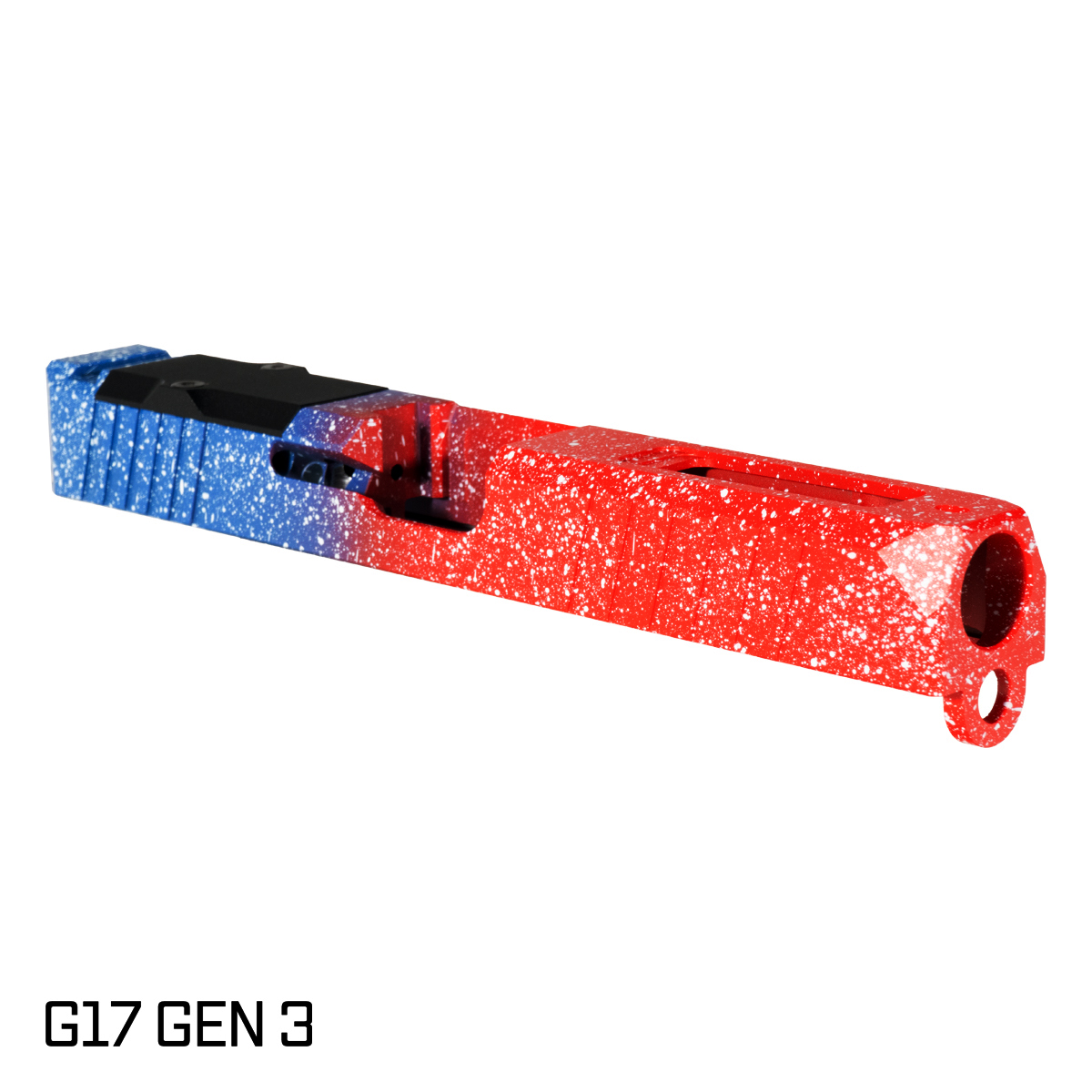 Stiffler MFG Liberty Turbo G17 Gen 3 Compatible Stripped Slide, RMR Cut, Red, White, & Blue Cerakote