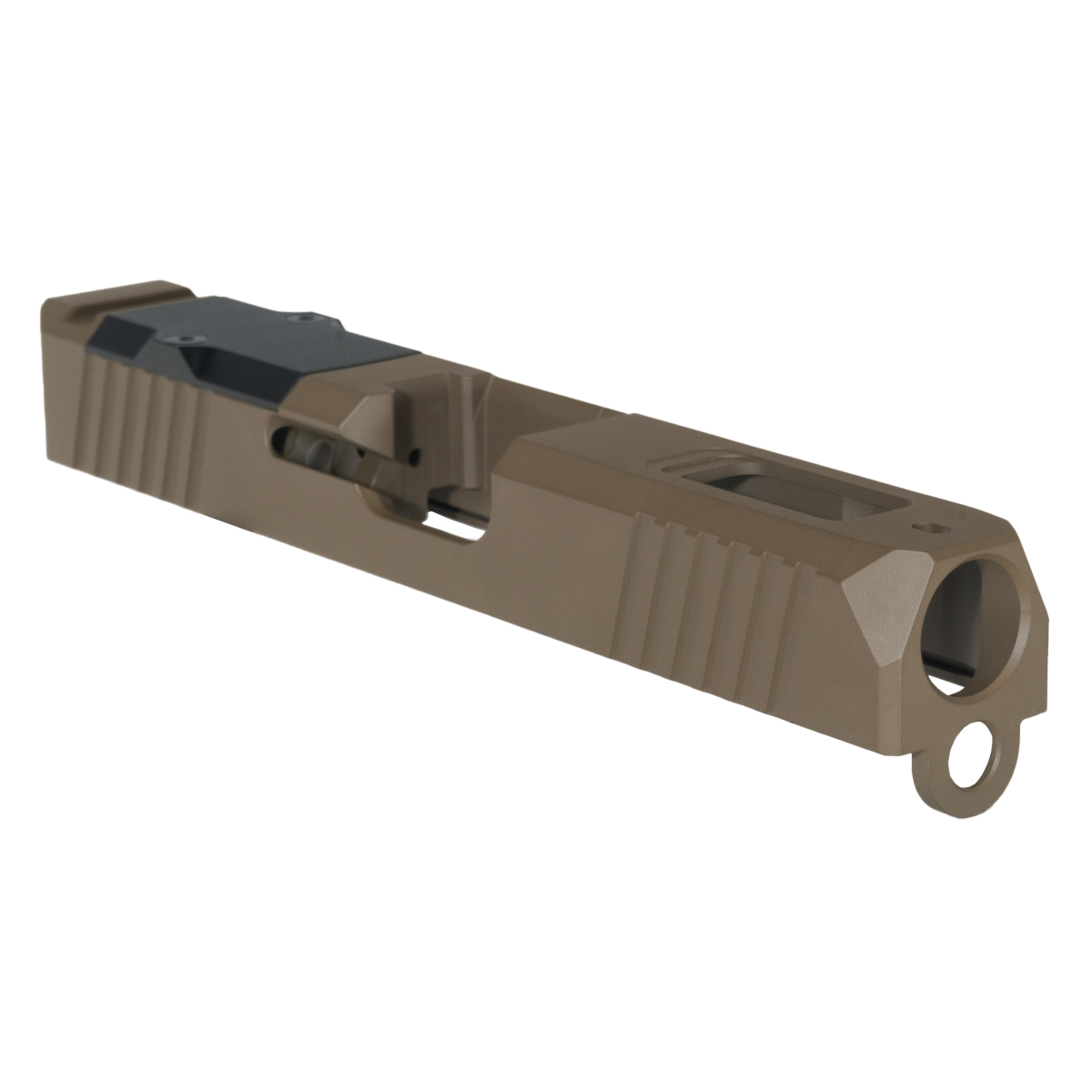 Stiffler Manufacturing G19 Gen 3 Compatible Turbo Slide – Graphite FDE, RMR Cut