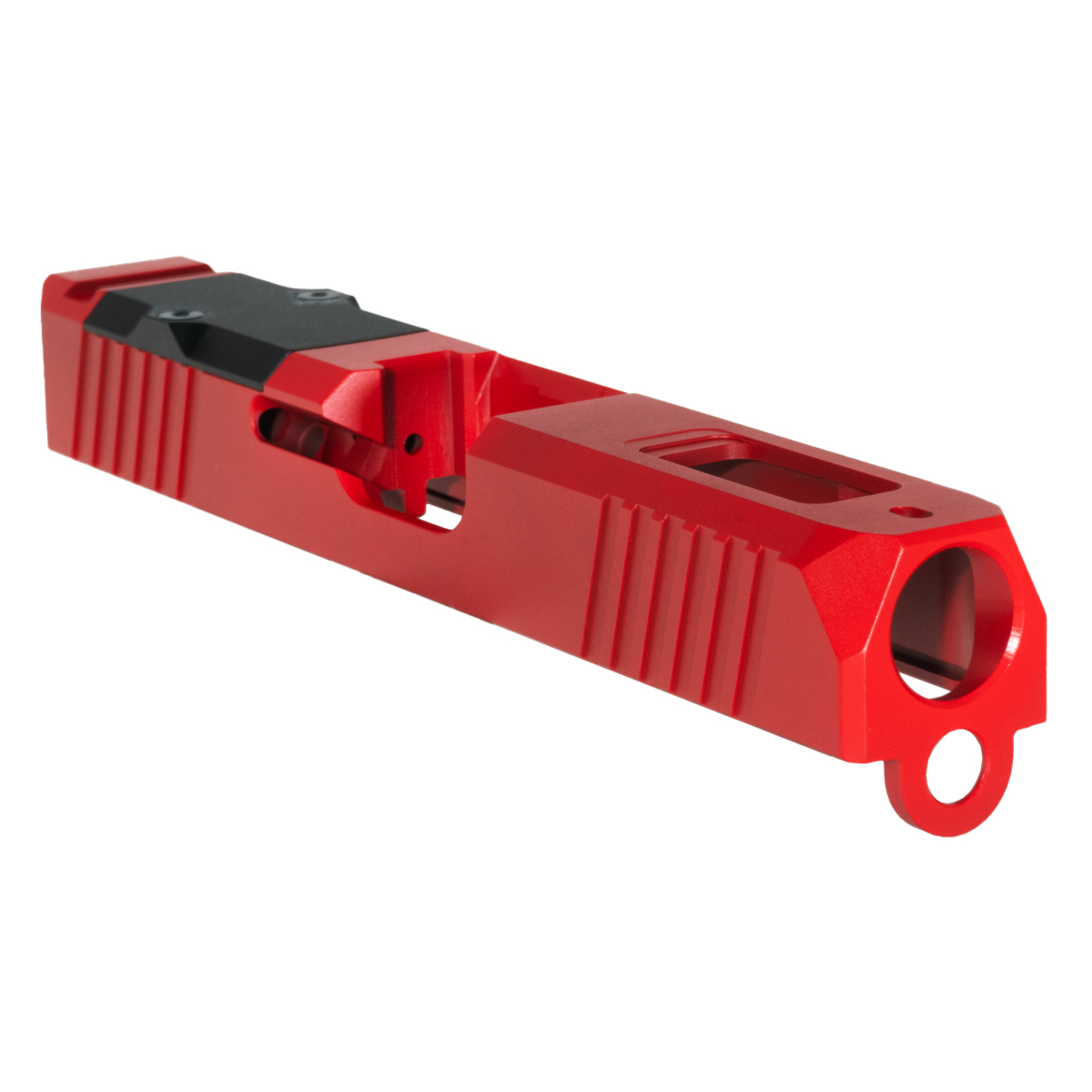 Stiffler Manufacturing G19 Compatible Slide – Turbo, USMC Red Cerakote, Stripped, RMR Cut with Cover Plate