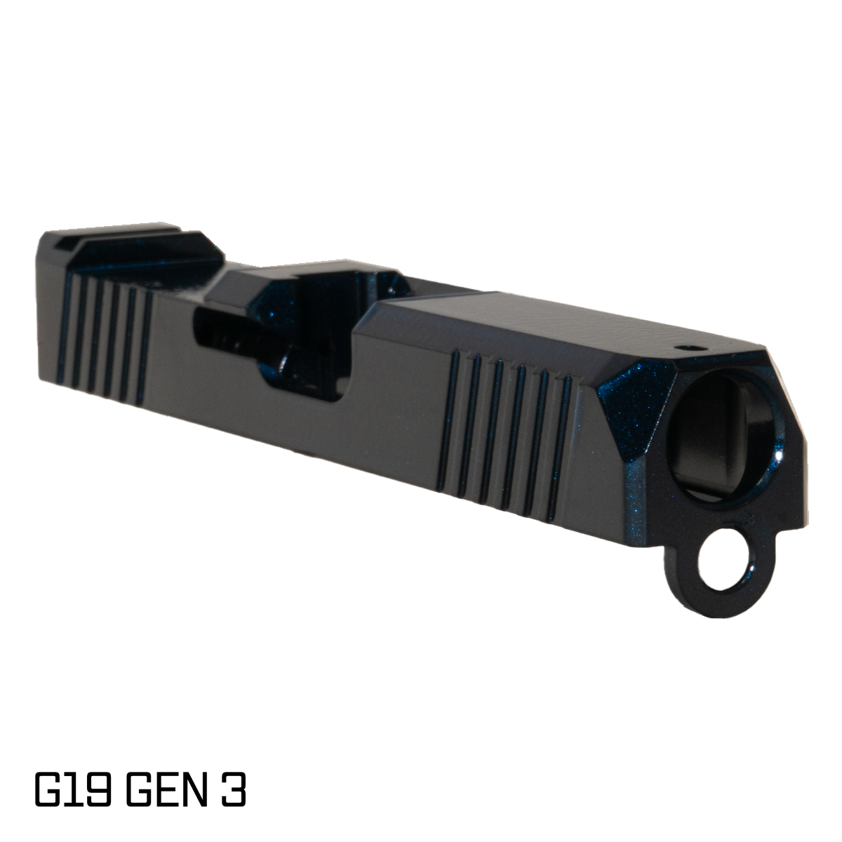 Stiffler MFG Custom Cerakote Turbo Slide, Blue FX, G19 Compatible, Stripped, RMR Cut