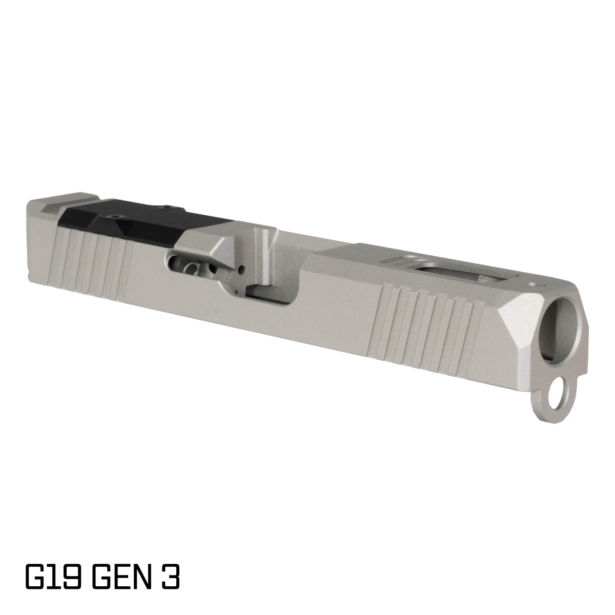 Stiffler MFG G19 Compatible Turbo Slide, Shimmer Aluminum Cerakote, Stripped, RMR Cut with Cover Plate