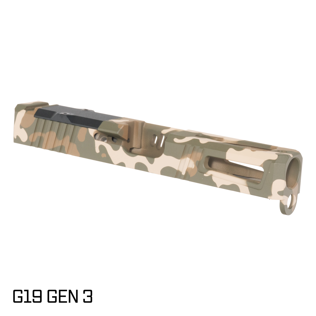 Stiffler MFG G19 Compatible Viper Slide, OD Camo Cerakote, RMR Cut with Aluminum Plate Cover