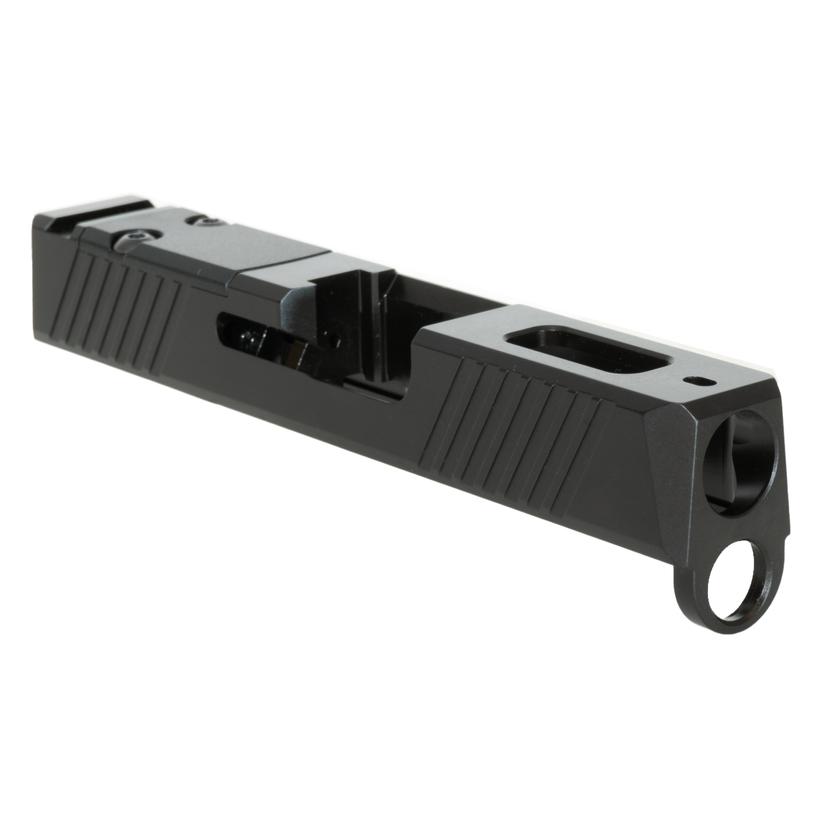 Blemished Glock Compatible G43X Stripped Slide, Black Nitride, Serrations, Window & RMS Cuts, Cover Plate Installed