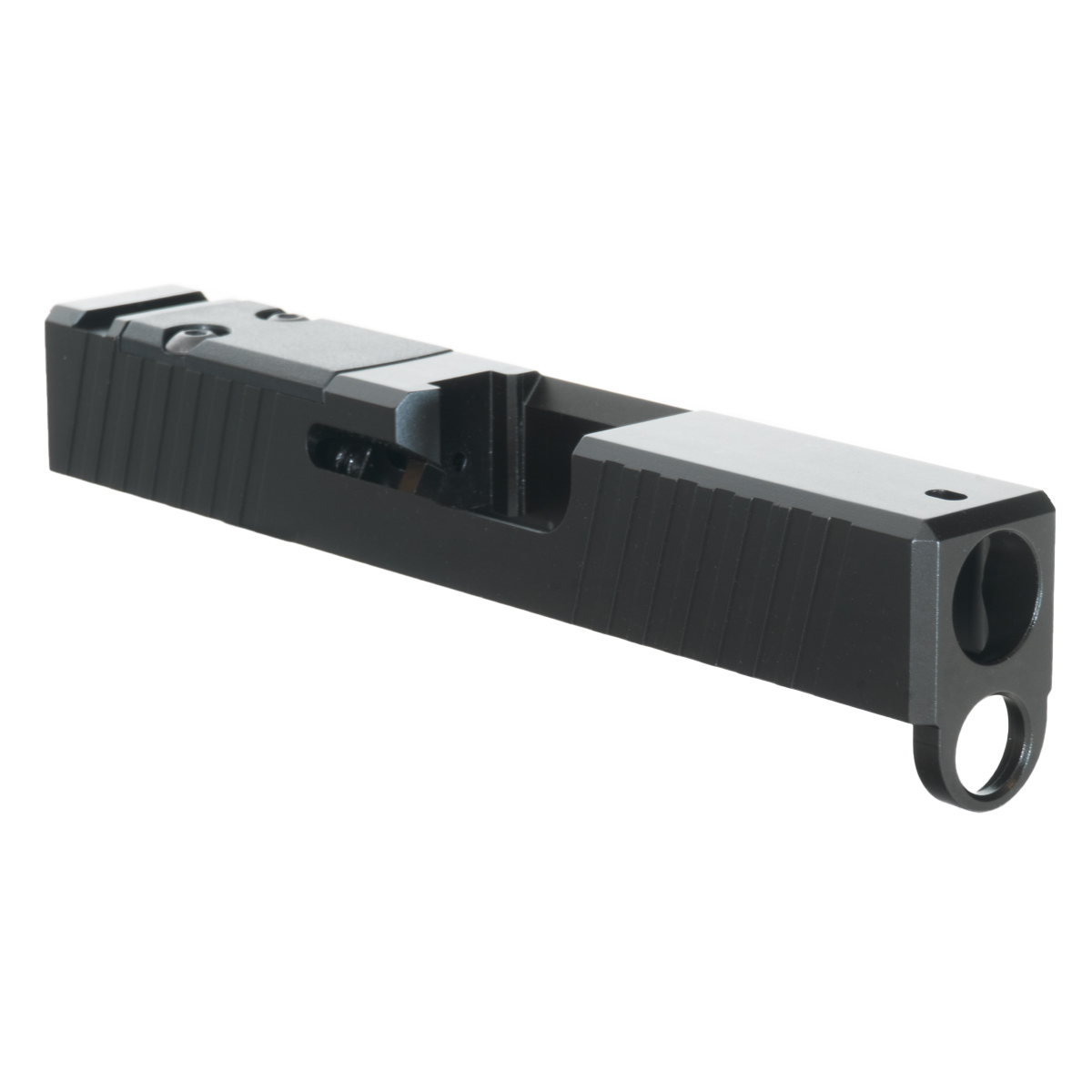 SCT Manufacturing Glock Compatible G43X Stripped Slide, Black Nitride with Front/Rear Serrations and RMS Plate