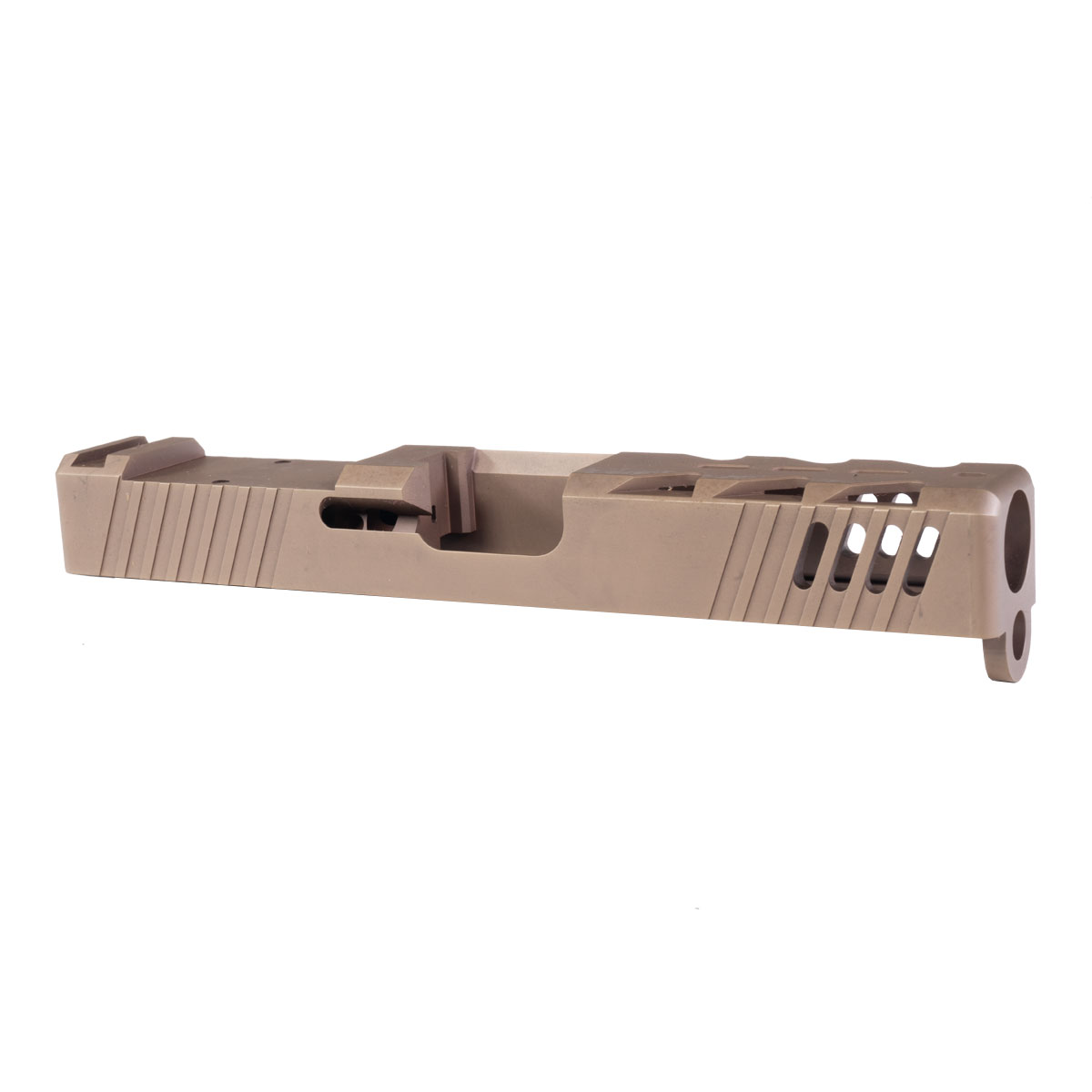 Matrix Arms Skeletonized (ALPHA) Glock 19 Gen 3 Compatible Pistol Slide - Coyote Brown