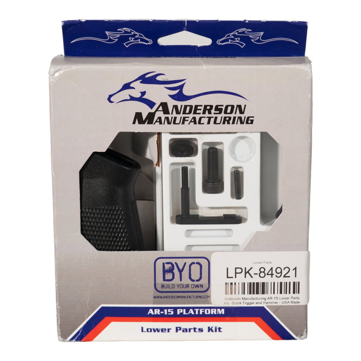 Anderson Manufacturing AR-15 Lower Parts Kit, Black Trigger & Hammer, USA Made