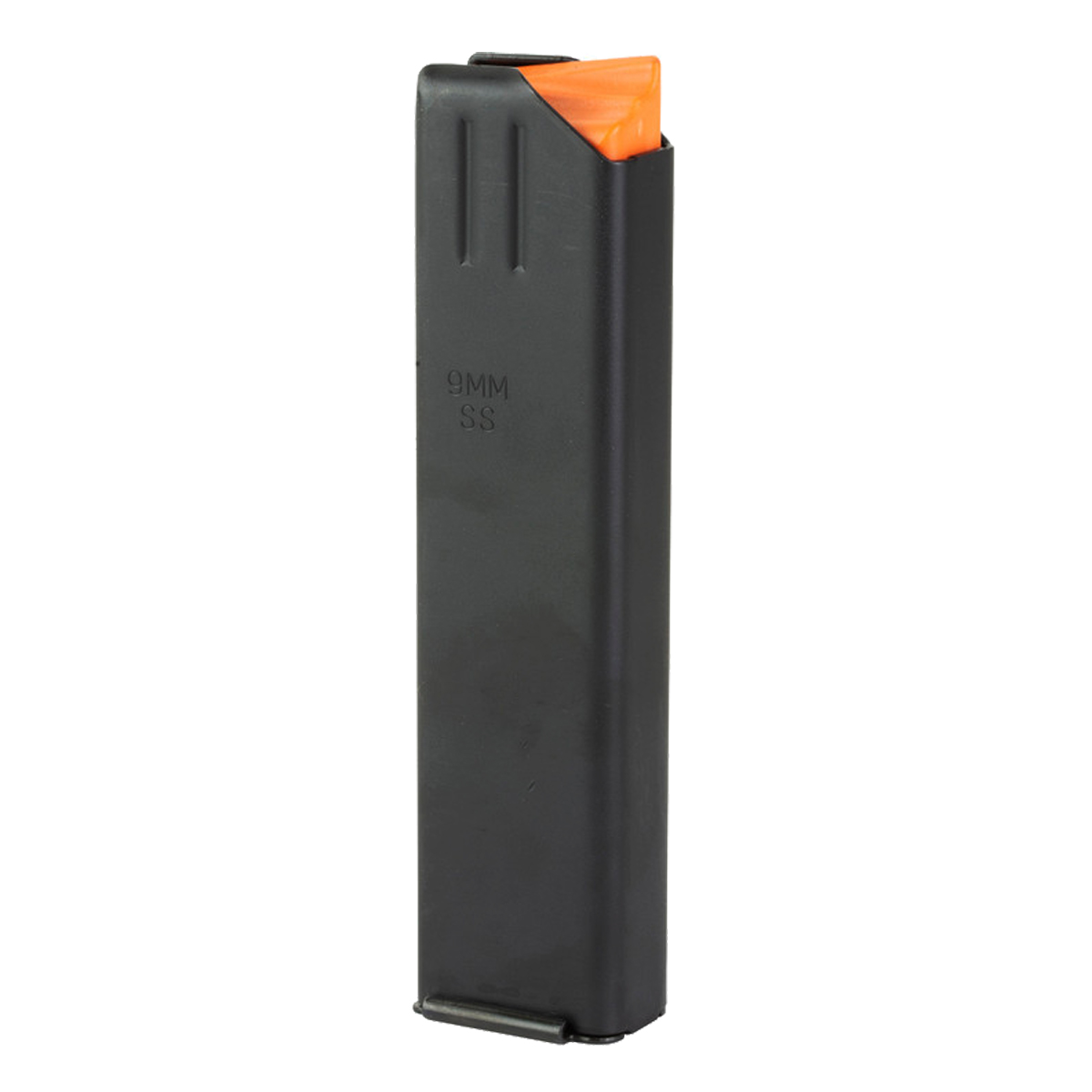  DuraMag SS 20 Round 9MM Magazine, Stainless Steel, Colt Pattern, Orange Anti-Tilt AGF Follower, Black