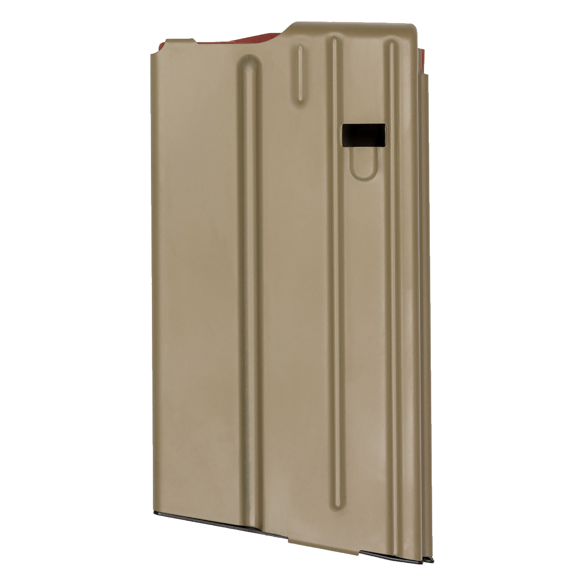  DuraMag SS 20 Round 308 Winchester/6.8X51 Magazine, Stainless Steel, AR10/SR25/DPMS Pattern, Orange Anti-Tilt AGF Follower, FDE