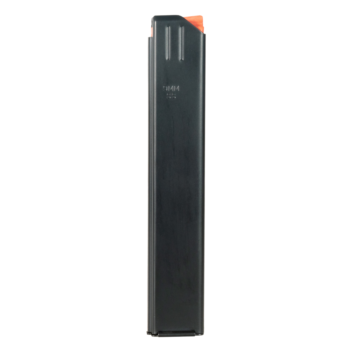 Duramag 9mm 32-Round Colt-Style Stainless Steel AR-15 Magazine with Orange Anti-Tilt Follower, Black