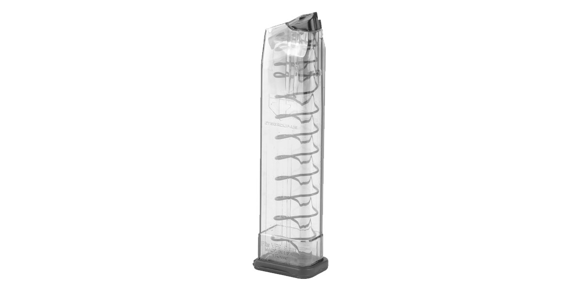 Elite Tactical Systems Magazine, ETS for H&K VP9, 21 Round Capacity, 9mm, Clear, Polymer, Elite Tactical Systems