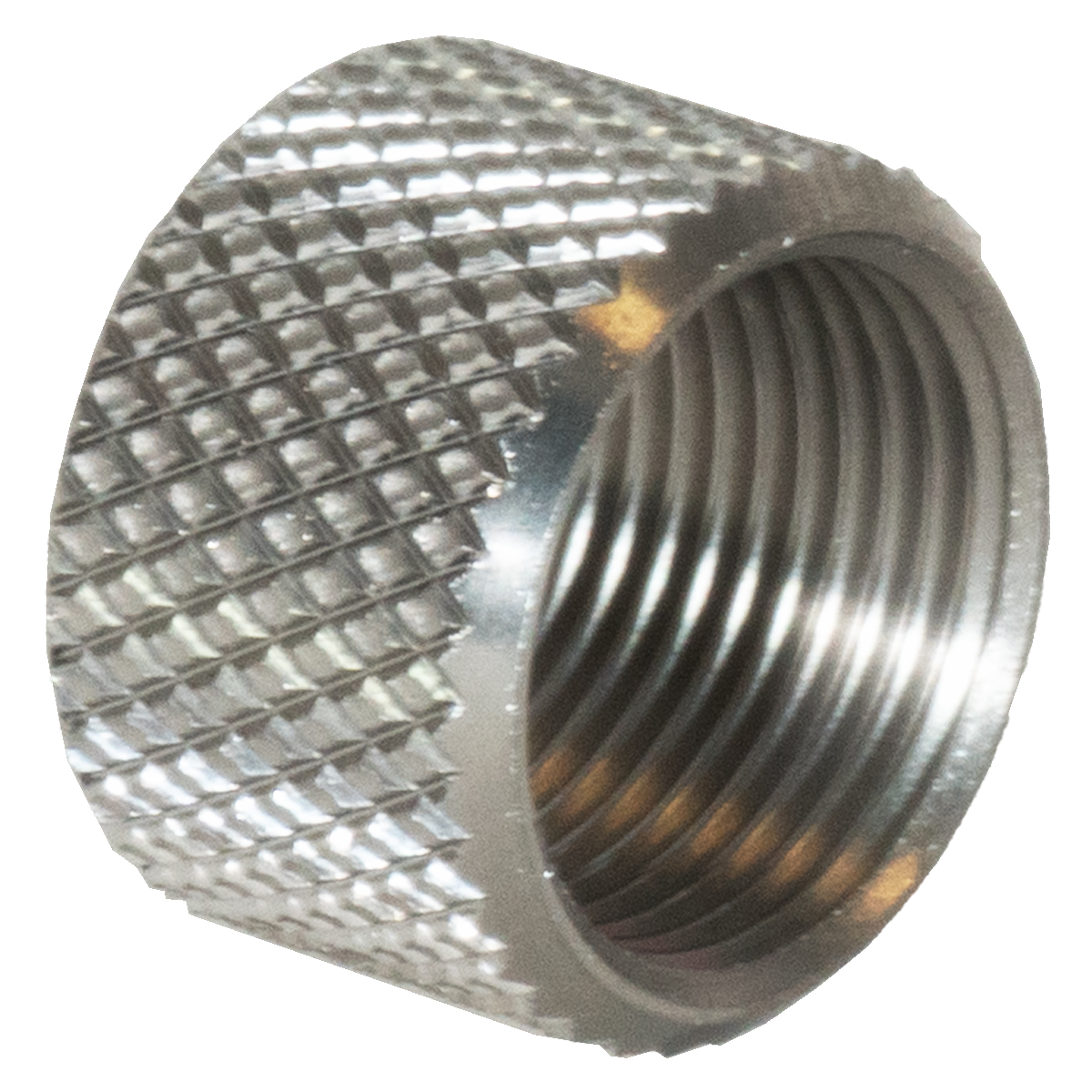 Mercury Precision Stainless Steel Knurled Thread Protector – 1/2x28 with O-Ring