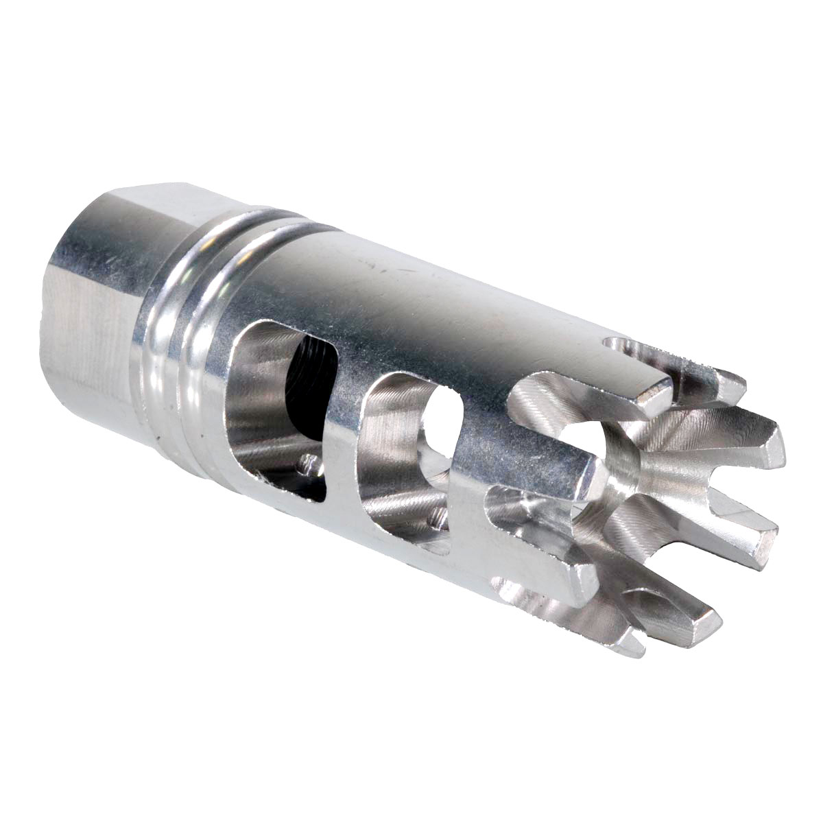 Recoil Technologies 1/2x28 Crown Muzzle Brake, Stainless Steel