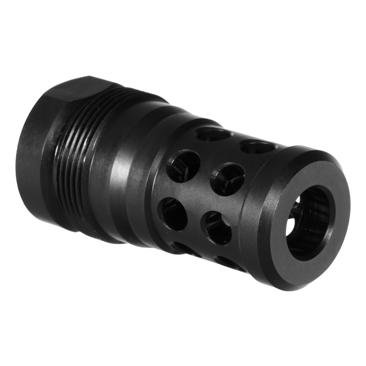  Delta Team Tactical Plan B Muzzle Radial Hole Brake 17-4 H1150 Stainless, TP 5/8x24, Black Nitride