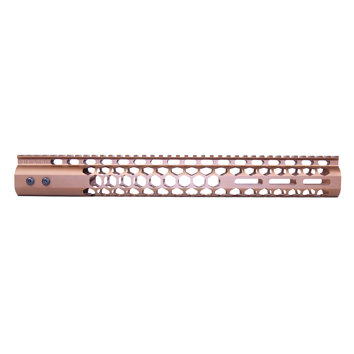 Guntec 15-inch Air Lite Series ‘Honeycomb’ M-LOK Free Floating Handguard With Monolithic Top Rail - Anodized Bronze
