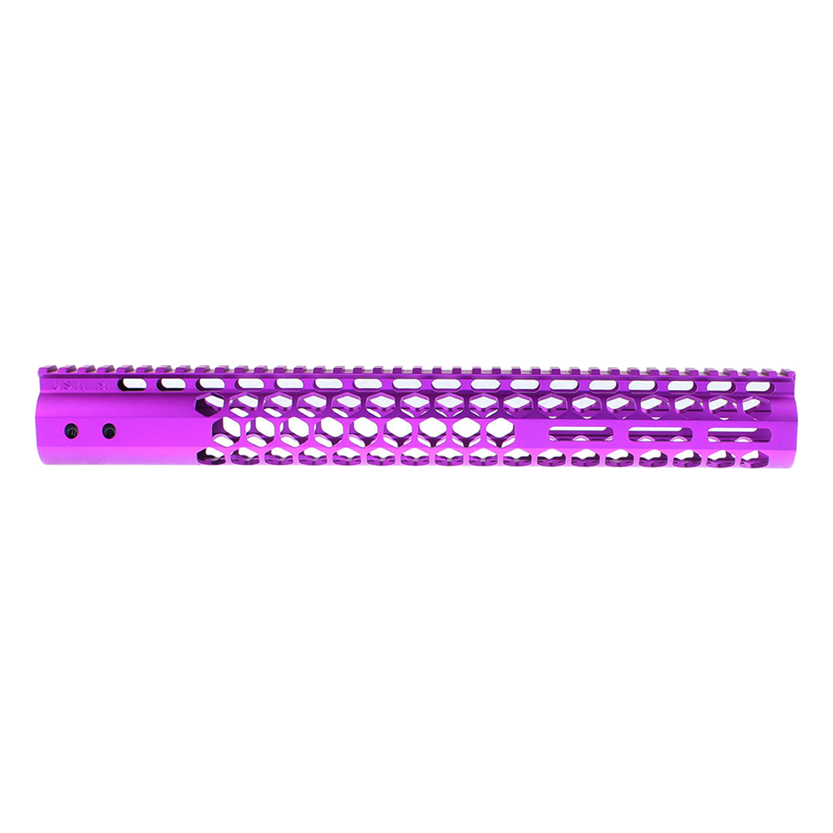  Blemished Guntec 15-inch Purple Air Lite Series 'Honeycomb' MLOK Free Floating Handguard with Monolithic Top Pic Rail - Anodized Purple