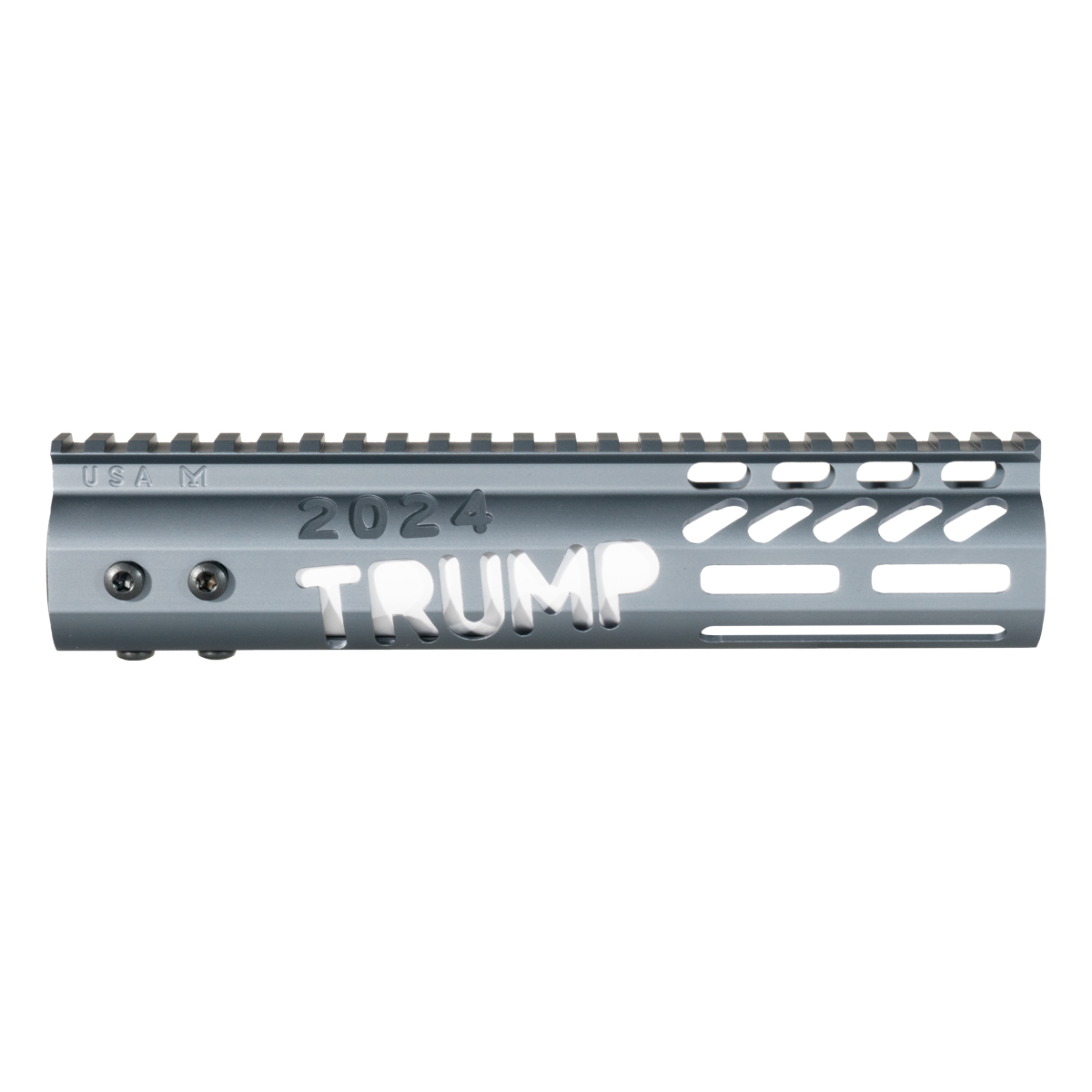  Guntec 9-inch AR-15 Free Float TRUMP Series Rail with Mlok Sections and Top Picatinny Rail Section, Gray