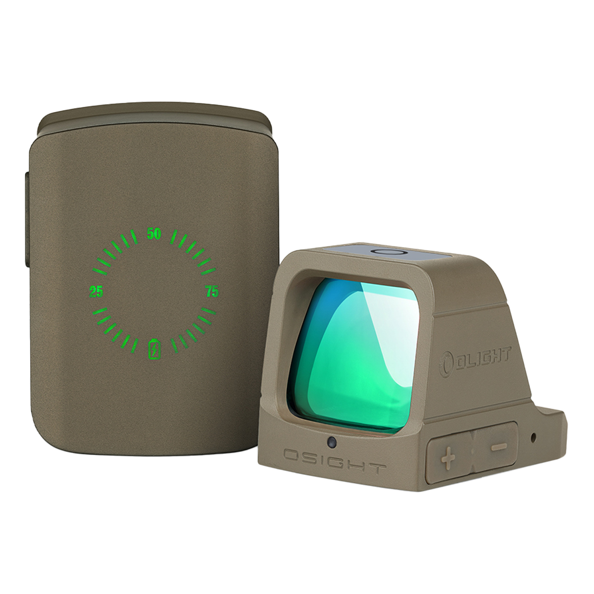 Olight Osight 3 MOA with Magnetic Charging Cover, Green Circle Dot, FDE