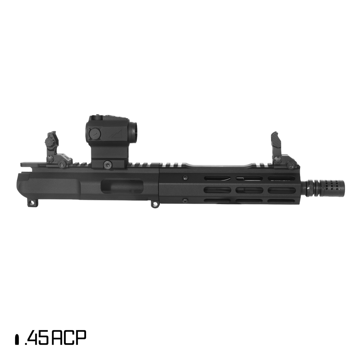 Davidson Defense Librarian’s Key 7.5-inch 1:16 .45 ACP AR-45 Freefloat M-Lok Handguard Pistol Assembled Upper Receiver, Northtac Ronin P-11 Red Dot Sight