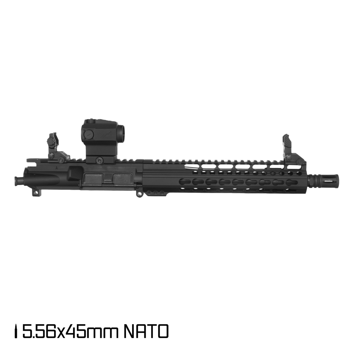 Davidson Defense Full House 10.5-inch Carbine-Gas 1:8 5.56 NATO AR-15 Freefloat Keymod Handguard Pistol Assembled Upper Receiver, Northtac Ronin P-11 Red Dot Sight