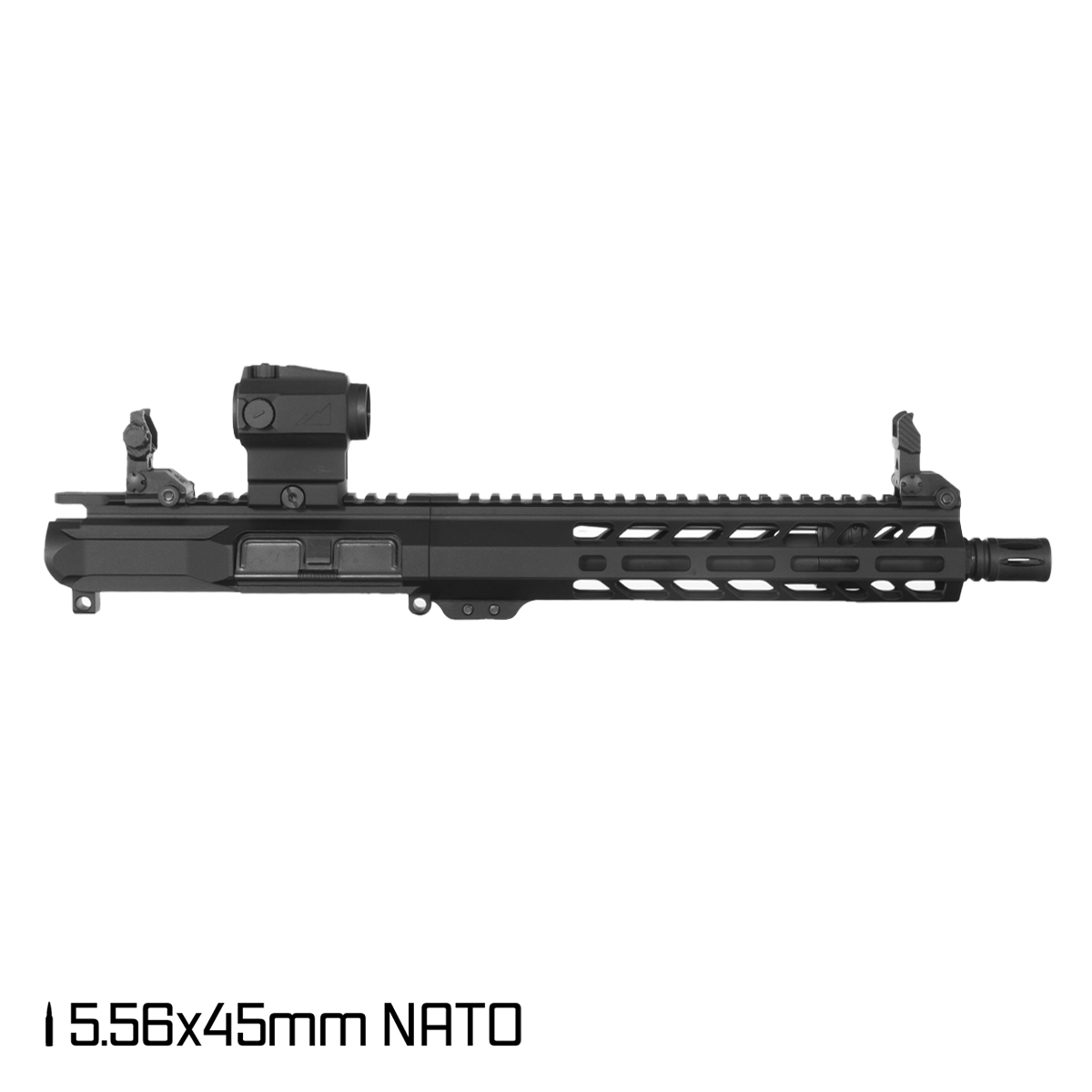 Davidson Defense Ronin 10.5-inch Carbine-Gas 1:8 5.56 NATO AR-15 Freefloat M-Lok Handguard Pistol Assembled Upper Receiver, Northtac Ronin P-11 Red Dot Sight