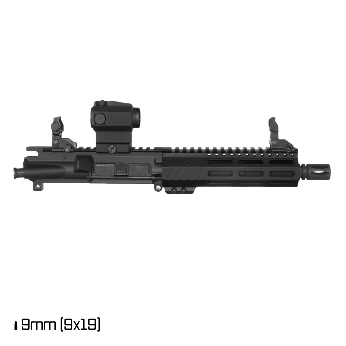 Davidson Defense Aegis 7.5-inch 1:10 9MM AR-9 Freefloat M-Lok Handguard Pistol Assembled Upper Receiver, Northtac Ronin P-11 Red Dot Sight