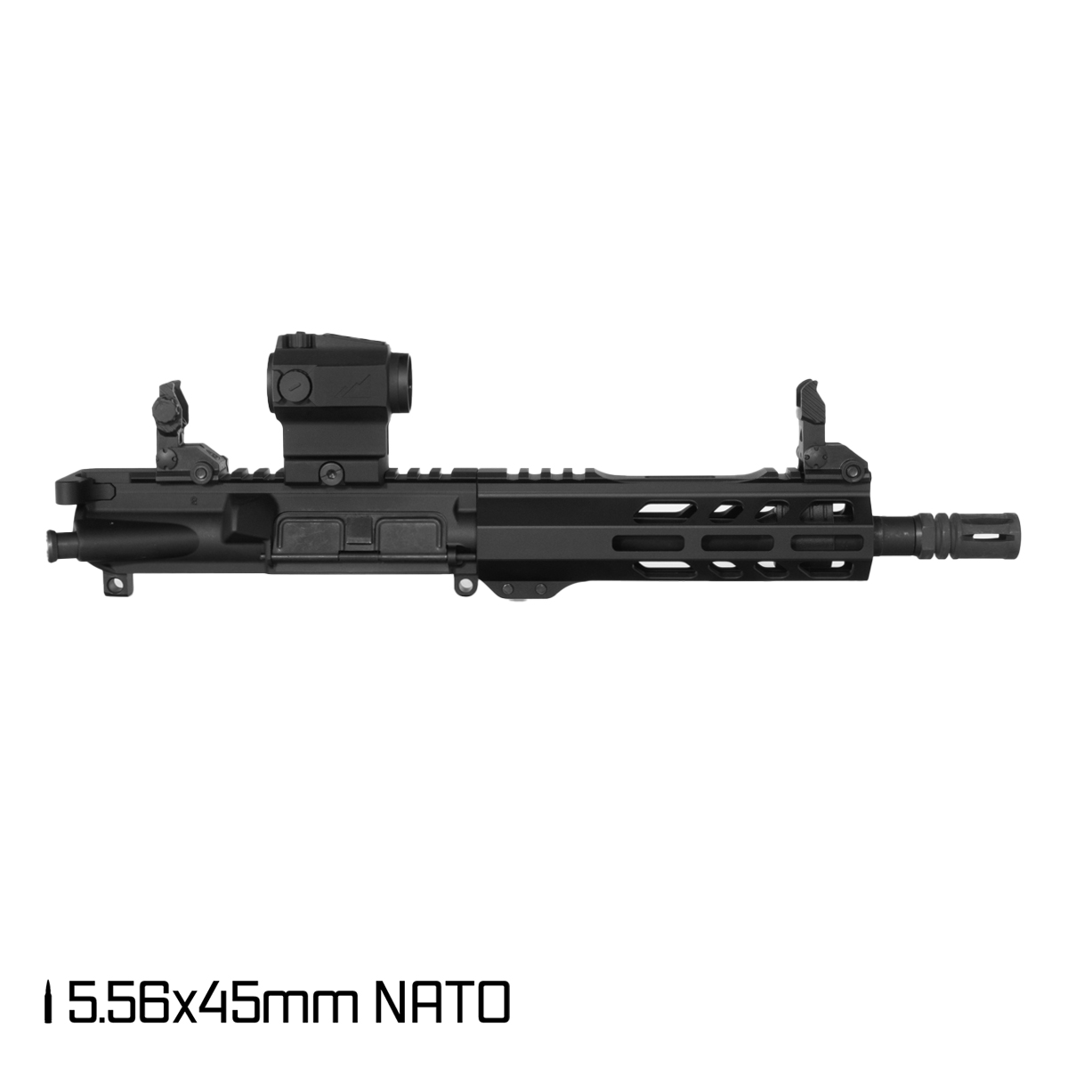 Davidson Defense Bite ’n’ Bark 2.0 8.5-inch Pistol-Gas+1-inch 5.56 NATO AR-15 Freefloat M-Lok Handguard Pistol Assembled Complete Upper Receiver, Northtac Ronin P-11 Red Dot Sight