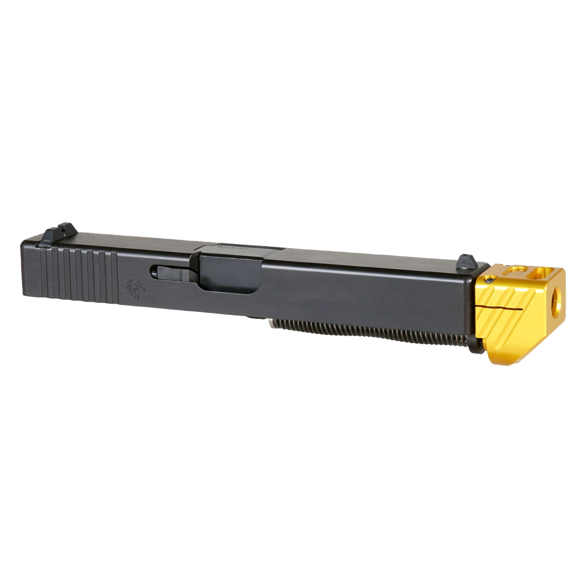 OTD 'Boomerango V2 w/ Gold Compensator' 9mm Complete Slide Kit - Glock 17 Gen 1-3 Compatible
