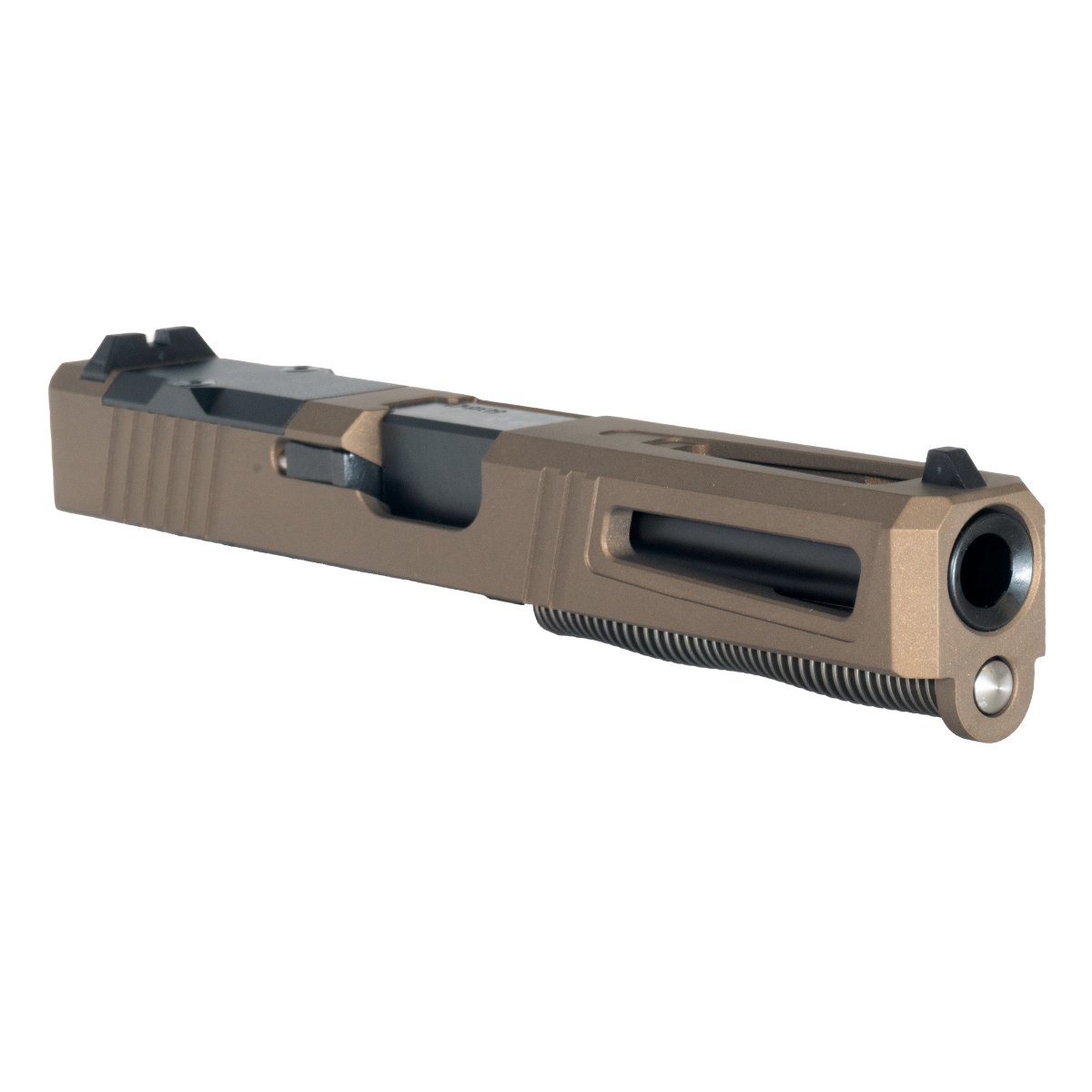 DTT Stiffler MFG Lionheart-Burnt Bronze-Nitrided Ported Barrel Glock 17 Compatible Complete Slide Kit