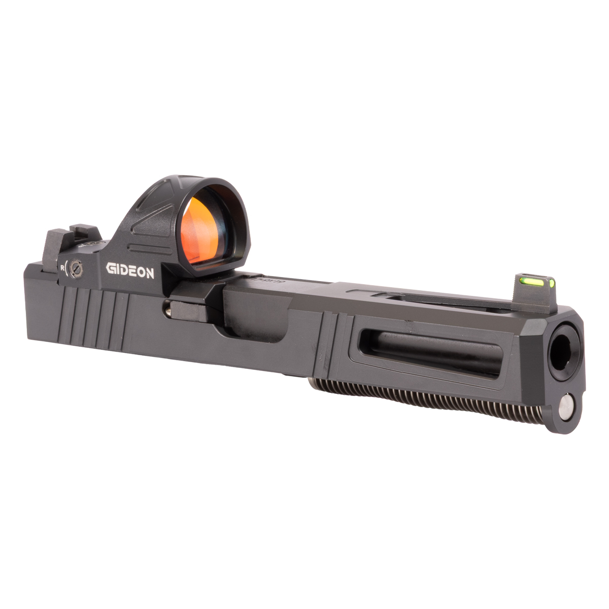 DTT Stiffler MFG Lionheart-Black-Nitrided Ported Barrel Glock 17 Compatible Complete Slide Kit w/ Gideon Optics Omega Red Dot Sight