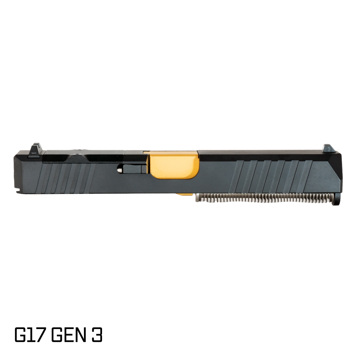 DTT Stiffler MFG Valkyrie Gold TiN Barrel G17 Gen 1-3 Compatible 9MM Black RMR Complete Slide Kit