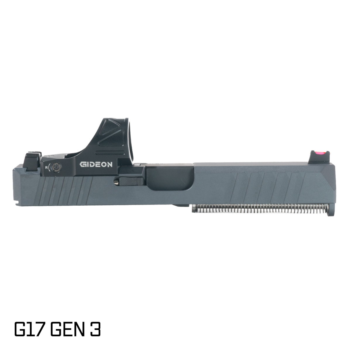DTT Stiffler MFG Valkyrie Nitride Barrel G17 Gen 1-3 Compatible 9MM Sniper Gray RMR Complete Slide Kit w/Gideon Optics Omega (SRO Compatible) Single Red Dot