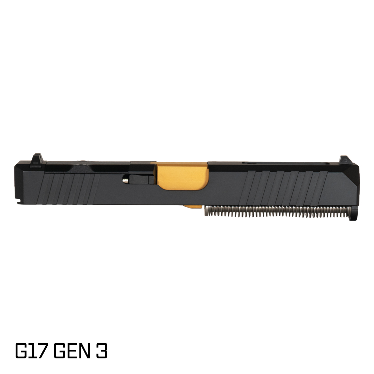 DTT Stiffler MFG Wayfinder Gold TiN Barrel G17 Gen 1-3 Compatible 9MM Black RMR Complete Slide Kit