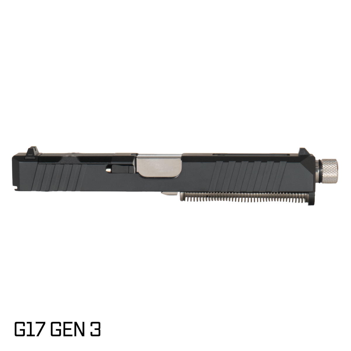 DTT Stiffler MFG Wayfinder Threaded Polished Stainless Clear PVD Barrel G17 Gen 1-3 Compatible 9MM Black RMR Complete Slide Kit