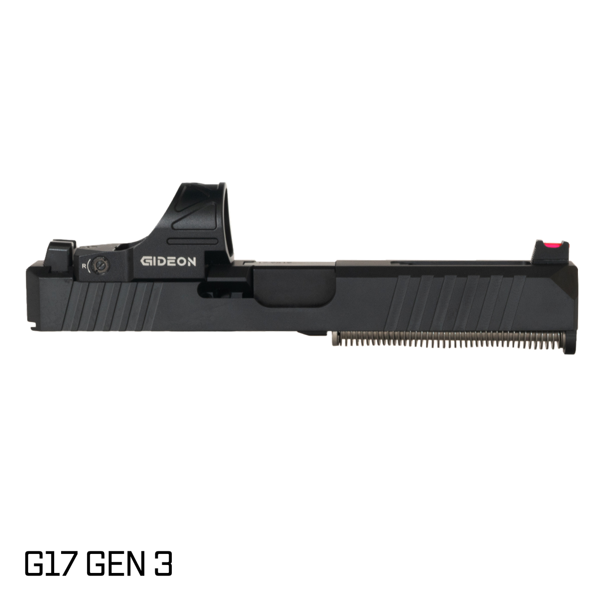 DTT Stiffler MFG Wayfinder Nitride Barrel G17 Gen 1-3 Compatible 9MM Black RMR Complete Slide Kit, Gideon Optics Omega (SRO Compatible) Single Red Dot