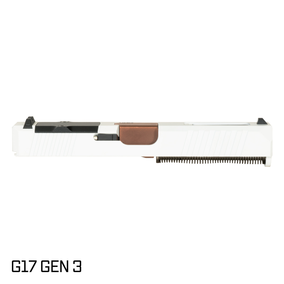 DTT Stiffler MFG Wayfinder Ported Copper PVD Barrel G17 Gen 1-3 Compatible 9MM White RMR Complete Slide Kit