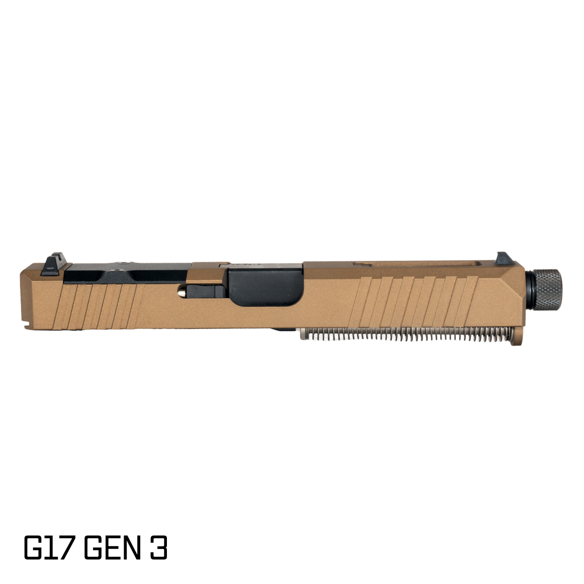 DTT Stiffler MFG Wayfinder Threaded Nitride Barrel G17 Gen 1-3 Compatible 9MM Burnt Bronze RMR Complete Slide Kit