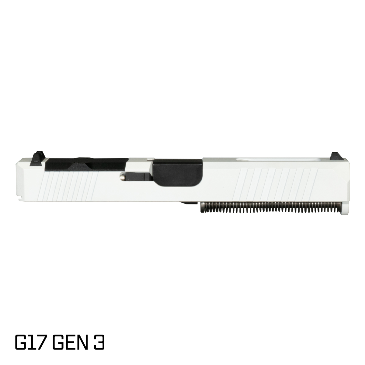 DTT Stiffler MFG Wayfinder Ported Nitride Barrel G17 Gen 1-3 Compatible 9MM White RMR Complete Slide Kit