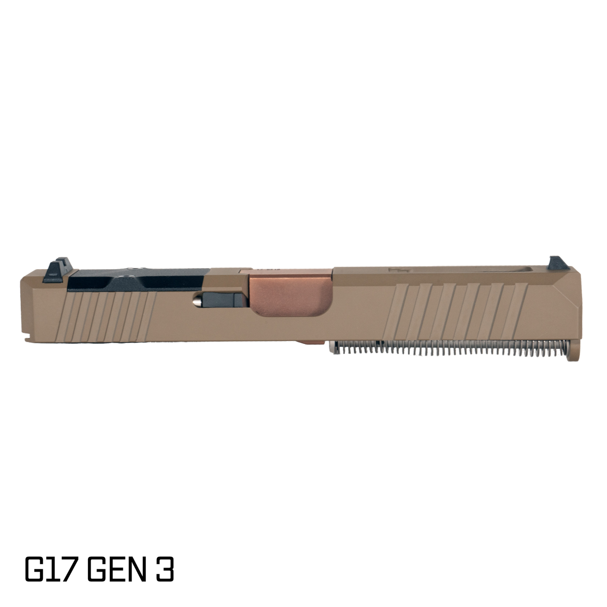 DTT Stiffler MFG Wayfinder Ported Copper PVD Barrel G17 Gen 1-3 Compatible 9MM FDE RMR Complete Slide Kit